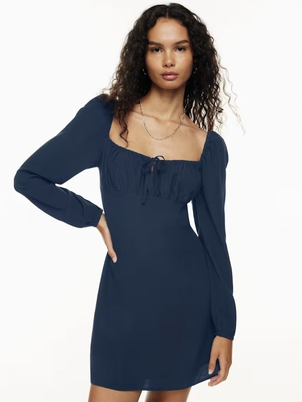 Sunday Best Aritzia Delilah Long Sleeve Navy Dress